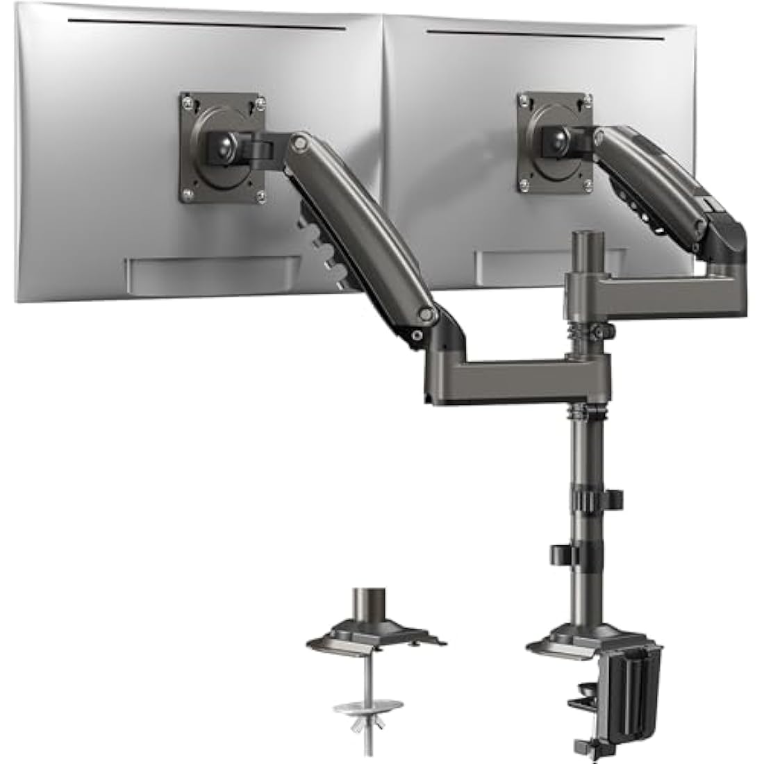 HUANUO Taller Dual Monitor Stand Long Arms for 13 to 32 inch Screens, Monitor Arm Desk Mount with Tilt Swivel Rotation, Height Adjustable Double Arm Mount, Loda Capacity 19.8 lbs, VESA 75 & 100 mm