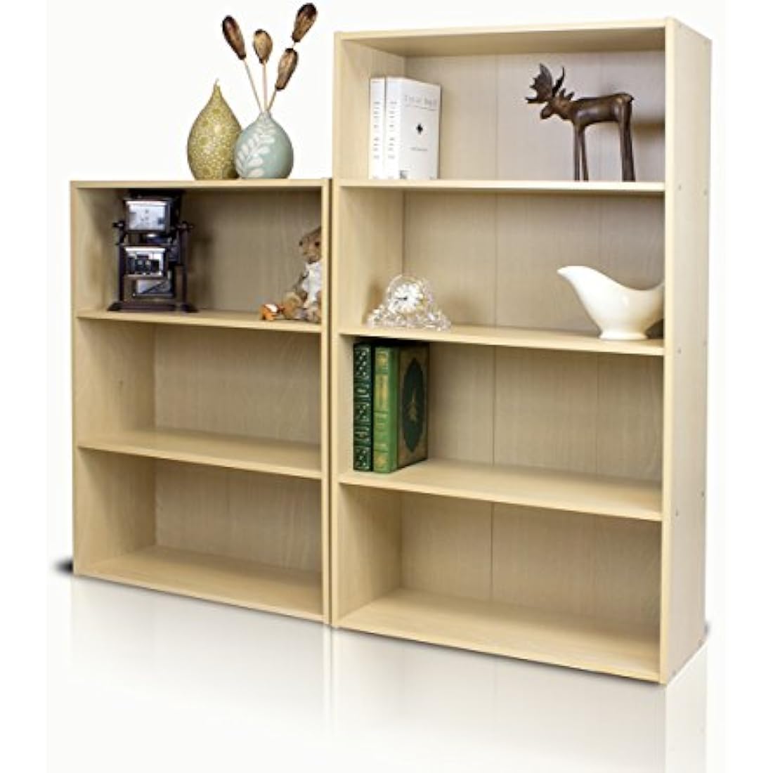 Furinno Pasir 4-Tier Open Shelf, Steam Beech