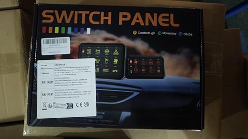 Chelhead RGB 6 Gang Switch Panel with APP Control, Universal Circuit Control Relay System, Multi-Function Bluetooth Remote Switch Panel, Compatible with Truck Boat SUV RV Trailer Marine ATV UTV