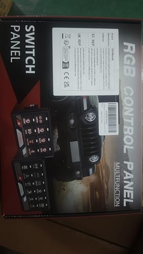 Chelhead 12V/24V Switch Control Panel RGB 6 Gang Dimmable Multi-Function Programmable Switch Panel Acc Battery Control Waterproof, Compatible with Truck Boat SUV RV Trailer Marine ATV UTV