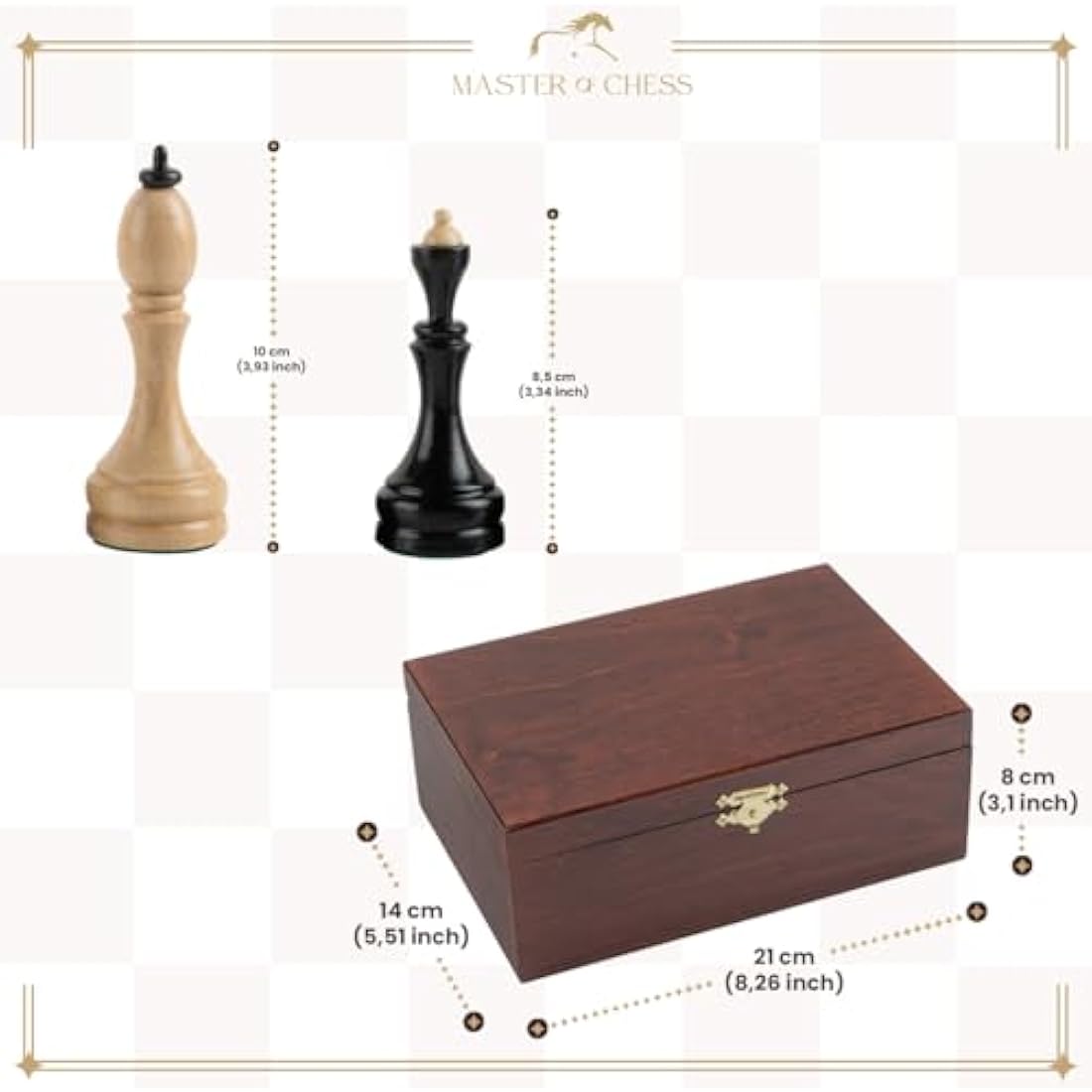 Master of Chess Classic TOURNAMENT Chess Set Wooden Chess Set | Handmade Tournament Chess Set Without Chess Table - Chess Pieces Only