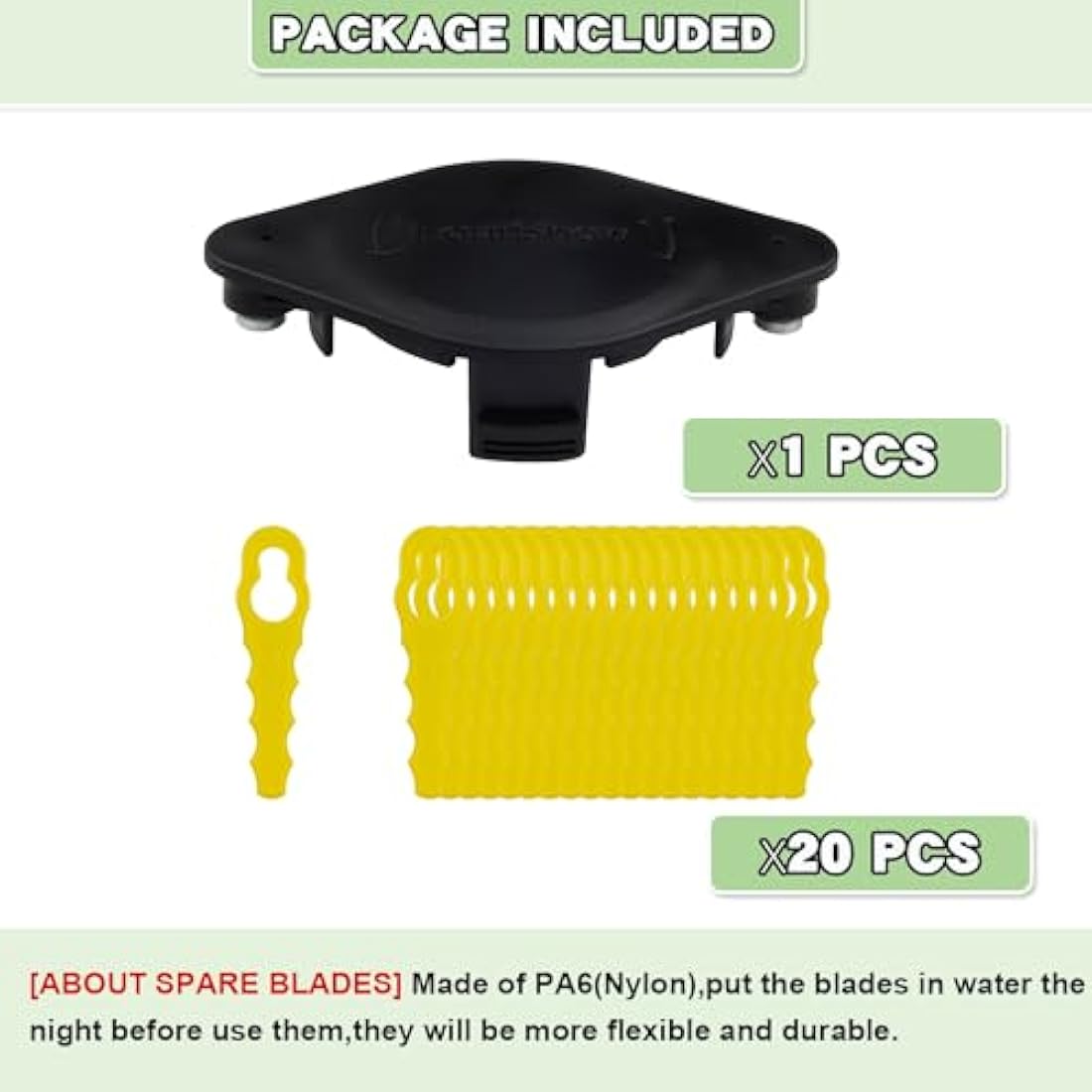 20 Pcs Blades RAC158 + RAC155 Double Serrated Blade Head, Compatible with Ryobi Strimmer