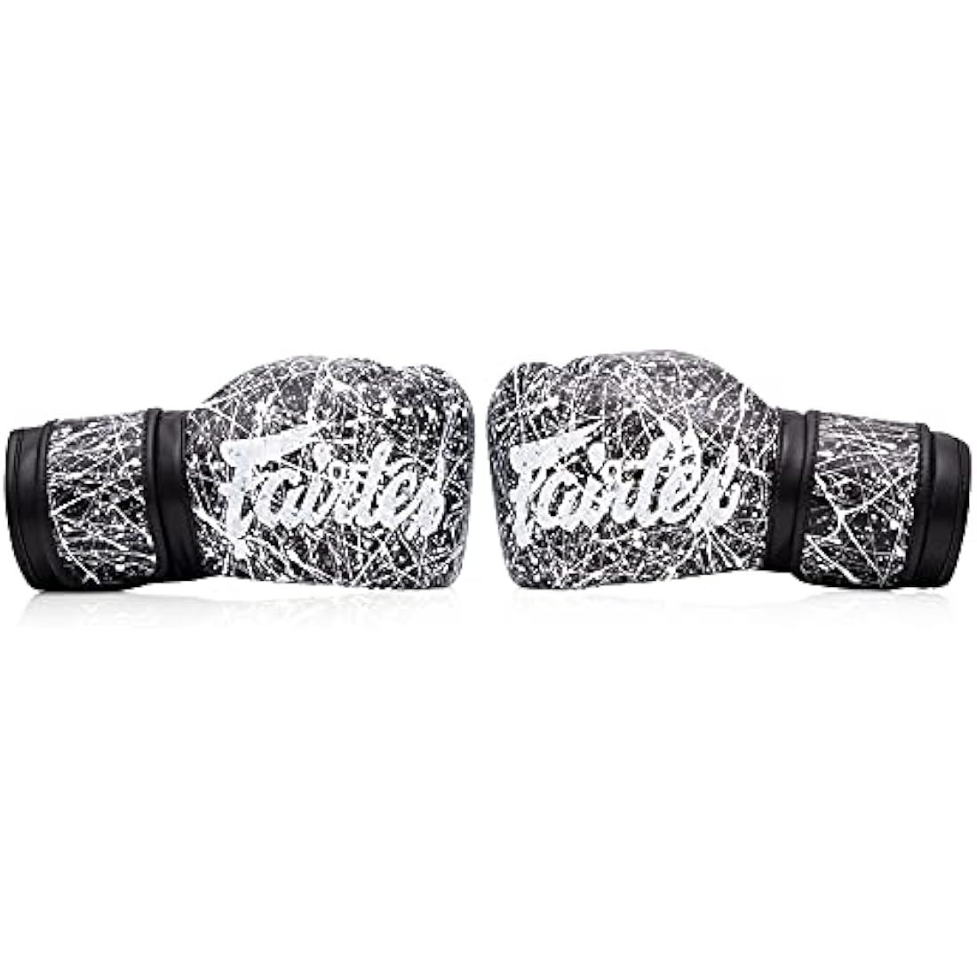 Fairtex Microfibre Boxing Gloves Muay Thai Boxing (BGV14PT - Black/White, 12 oz)