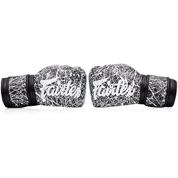 Fairtex Microfibre Boxing Gloves Muay Thai Boxing (BGV14PT - Black/White, 12 oz)