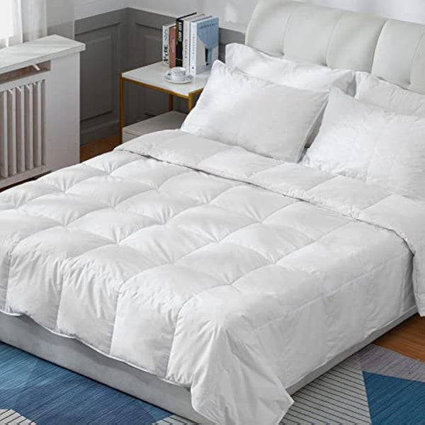 Threads For Bed 4.5 tog Down & Feather Duvet, Double Size Duvet, Ideal Comfort For Spring & Summer Months, 100% Cotton Down Proof Fabric, Premium Box-Stitch Design, Breathable & Machine Washable