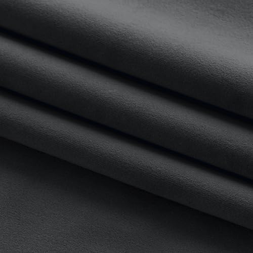 Filumi Velvet Fabric 118Inch (300cm) Wide Black 1m Length by The metre for Sewing for Dressmaking Material for Curtains Blinds Garments Cushions Upholstery Furniture Covers