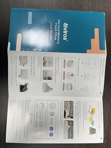 Elviros Cervical Memory Foam Neck Pillow for Side Sleeping, Orthopedic Pillows for Back and Stomach Sleepers, Adjustable Ergonomic Bed Pillow Pain Relief (White)