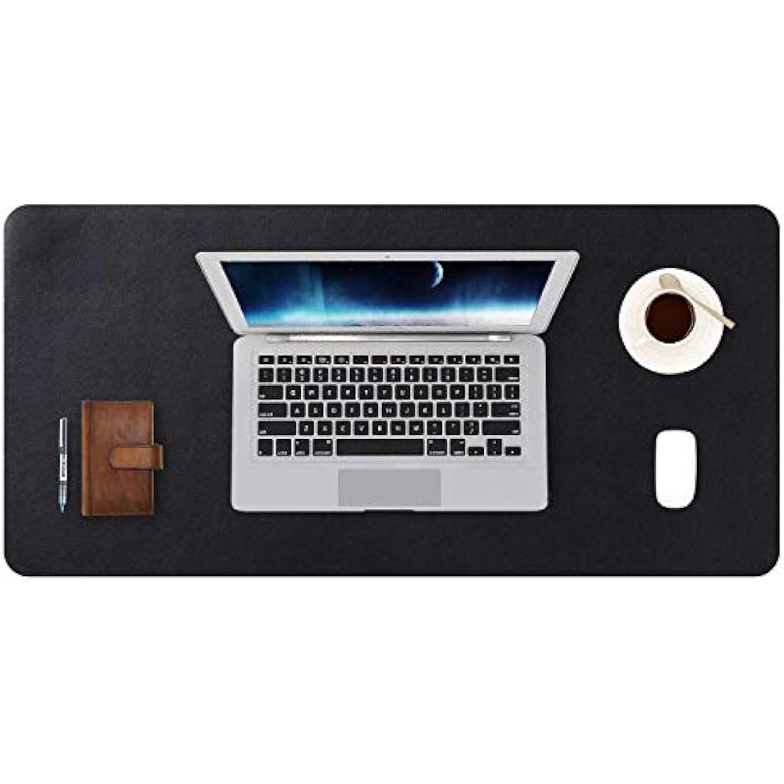 DOBAOJIA Extended Mouse Pad Desk Pad Large 31.5" X 15.7" Large Mouse Mat XL Desk Blotter Writing Pad for Laptop/Office/Home, PU Leather Side Waterproof +Suede Side Non-Slip (Black)