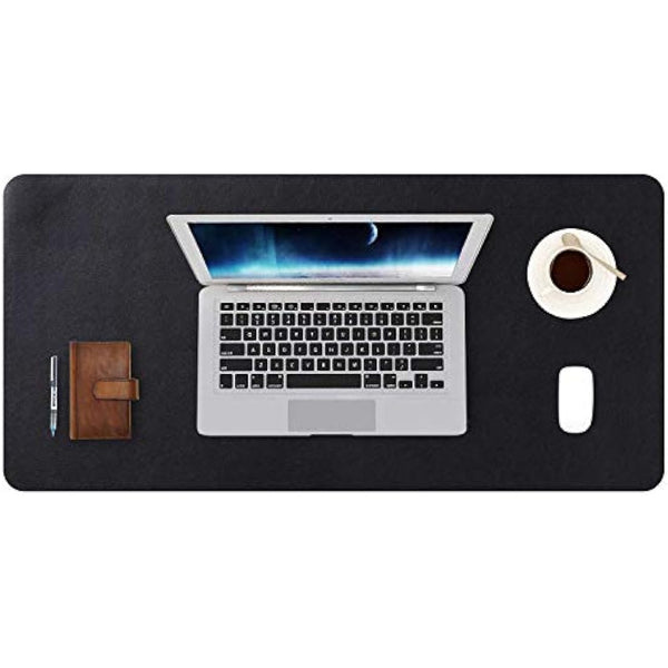 DOBAOJIA Extended Mouse Pad Desk Pad Large 31.5" X 15.7" Large Mouse Mat XL Desk Blotter Writing Pad for Laptop/Office/Home, PU Leather Side Waterproof +Suede Side Non-Slip (Black)
