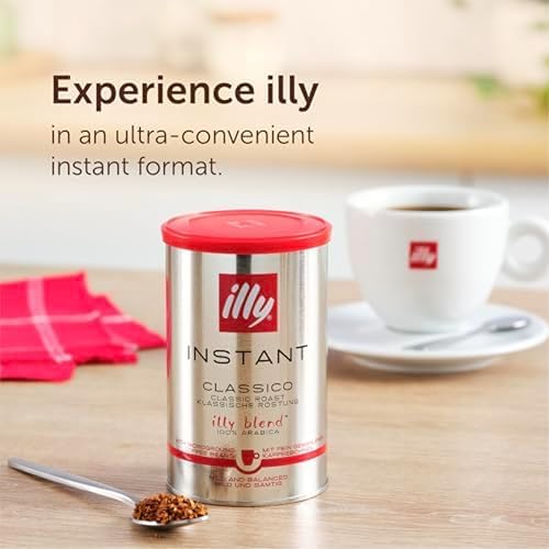 illy - Instant Coffee - Intenso Dark Roast - 100% Arabica Beans - Intense Taste - Ideal for Americano - 95g x 6