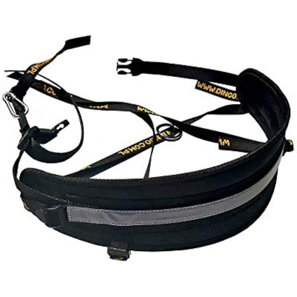 DINGO Canicross Belt 4-in-1 Universal, Adjustable, Safe, Reflective, Multifunctional, Hands-Free Dog Walking Belt for Running, Sports, Jogging, Training, Black (12780-2)