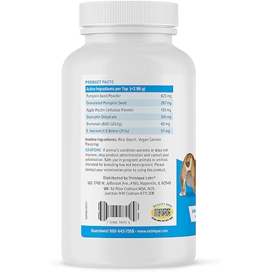 Glandex Dog & Cat Anal Gland Sac Fiber Supplement Powder With Pumpkin, Digestive Enzymes & Probiotics – Vet Recommended Healthy Bowels & Digestion - Boot The Scoot by Vetnique Labs (114g)