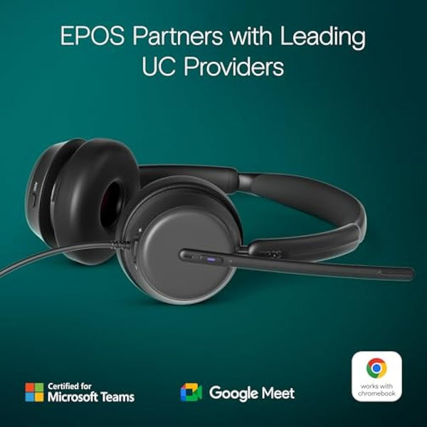 EPOS IMPACT 860T ANC Dual-Sided Wired Headset with Active Noise Cancellation, Microsoft Teams Certified, USB C and USB A, Super Wideband Audio, Ideal for Office Calls, Zoom, Home & Hybrid Work