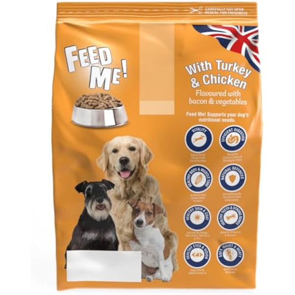 HiLife FEED ME! - Complete Dry Dog Food - Turkey Chicken Bacon Vegetables - Soft Moist & Meaty, 6kg (Packing May Vary)