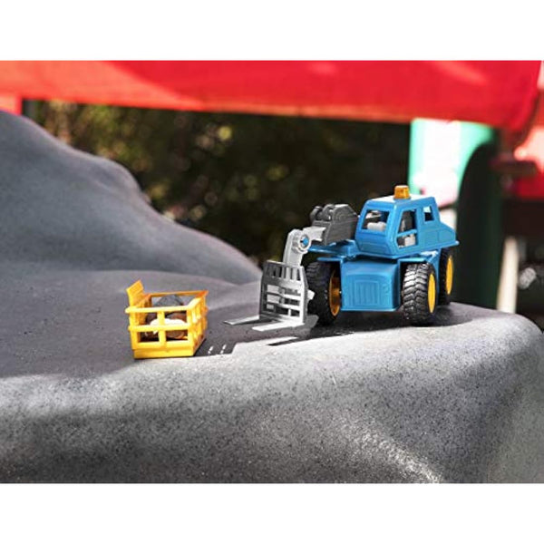 DRIVEN - Micro Telehandler - Toy Crane Truck with Crate, Basket, Light, and Sound - Trucks and Construction Toys for Kids Aged 3 and Up, Brown/a