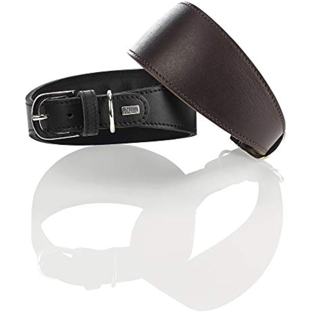 HUNTER Super Soft Greyhound Collar Leather Padded 37 (XS-S) Dark Brown