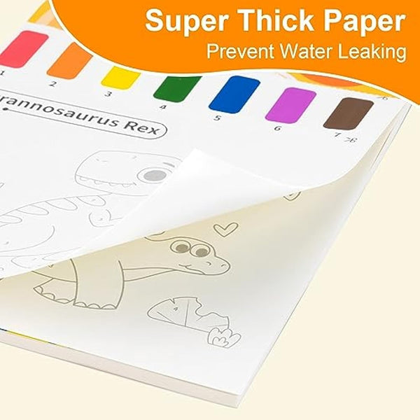 Water Colouring Book for Children Painting - YPLUS Watercolour Paint Set Paper for Kids, Magic Book Arts and Crafts Gift for Drawing - Dinosaur