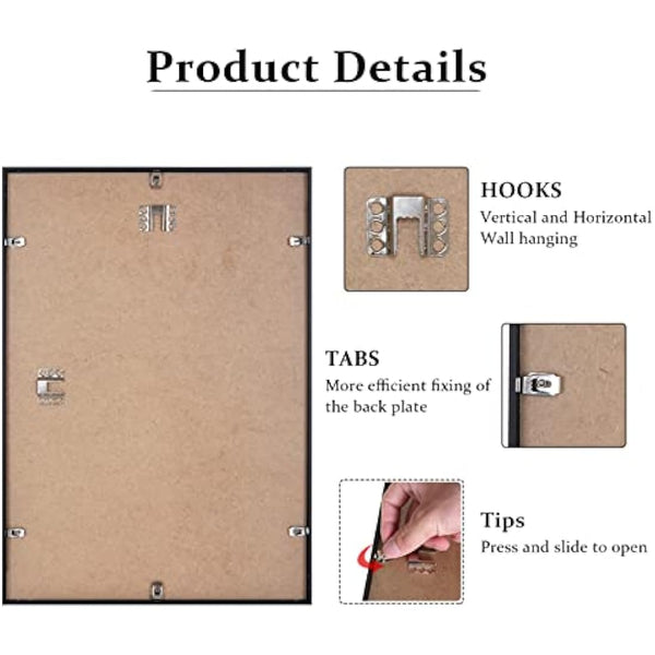 A3 Certificate Picture Frame,3 Pack Black Aluminum Photo Frame with plexiglass for Wall Mount Display,29.7x42 cm,Set of 3