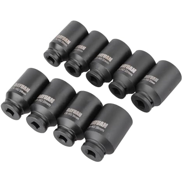 9 AXLE NUT HUB Impact 1/2" Drive Socket 29 30 31 32 33 34 35 36 38MM Socket Set