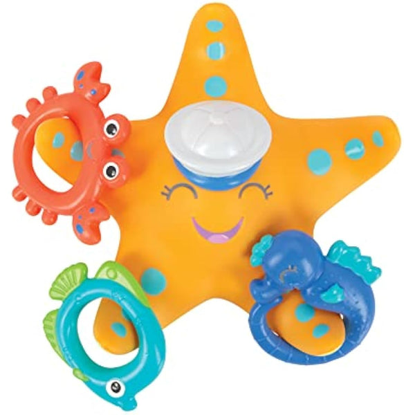 Nuby Starfish Hoopla Floating Bath Toy – Includes 3 Throwing Rings | BPA Free | Suitable for Ages 18 Months Plus