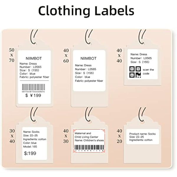 NIIMBOT B21/B3S Lable Maker Tape 1.97" x 2.76" (50×70mm) Waterproof Sticker Paper Shipping Address Labeling Replacement with Self-Adhesive,1 Roll of 110pcs (White)