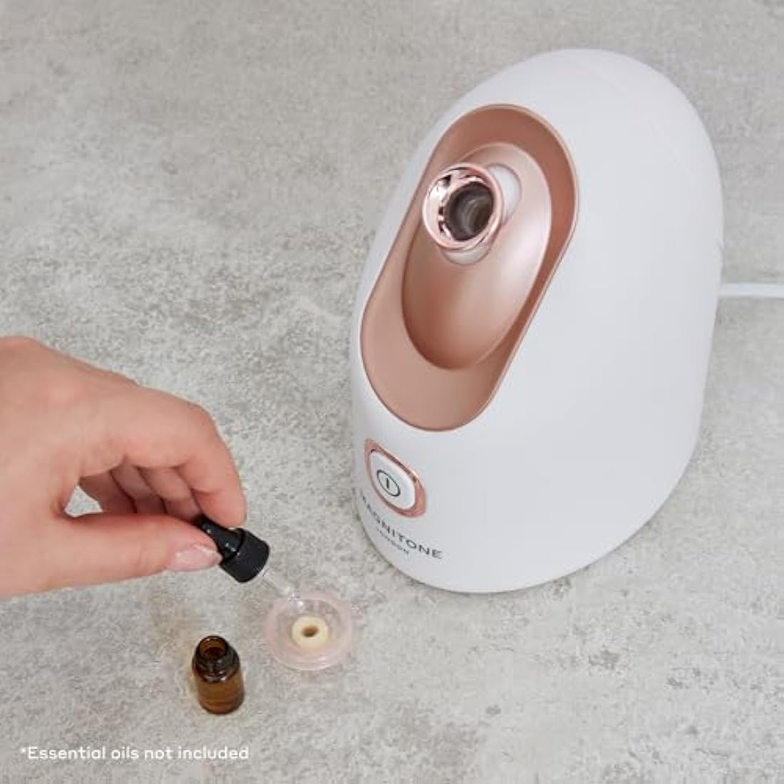 MAGNITONE SteamAhead2 Hydrating Facial Nano Steamer at-Home Spa Treatment for Deep Pore Cleansing and for Use with Essential Oils As A Room Humidifier