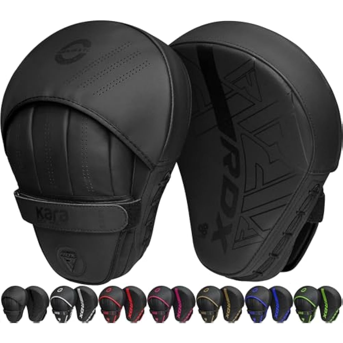 RDX Boxing Pads Curved Focus Mitts, Maya Hide Leather KARA Hook and jab Training Pads, Adjustable Strap Ventilated, MMA Muay Thai Kickboxing Coaching Martial Arts Punching Hand Target Strike Shield