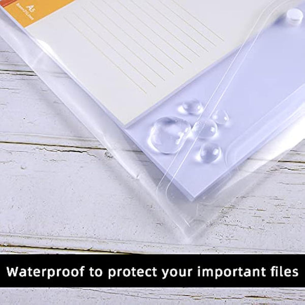 Clear Plastic Wallets A4-30 Pack Plastic Folders Document Wallet Files Popper Wallets with Pocket