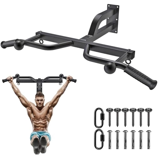 Kipika Heavy Duty Wall Mounted Pull Up Bar, Multifunctional Chin Up Bar, Adjustable Pull Up Bands for Chin Ups, Body Workout Home Gym System, Punching Bag Hanger, Resistance Bands Training