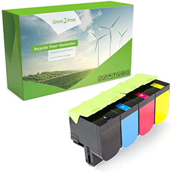 Green2Print Toner Set, 4 cartridges 1x 3000, 3x 2300 pages Toner cartridge for Lexmark CX317DN, CX417DE, CX517DE, CS317DN, CS417DN, CS517DE