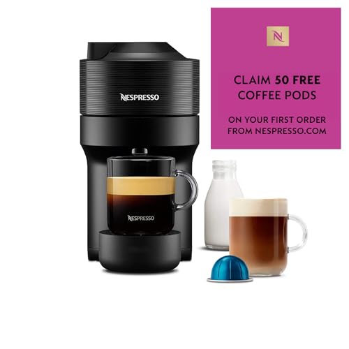 Nespresso Vertuo Pop Coffee Machine by De'Longhi, Over 30 Varieties of Pods, Compact Footprint, Americano, Starter Capsule Set Included, ENV90.P, Pink