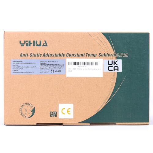 YIHUA 926LED IV 60W Digital Soldering Iron Station Kit w Temperature Stabilization for Soldering & Desoldering w Helping Hands 5 Soldering Iron Tips Lead-Free Solder Solder Sucker UK Plug (Silver)