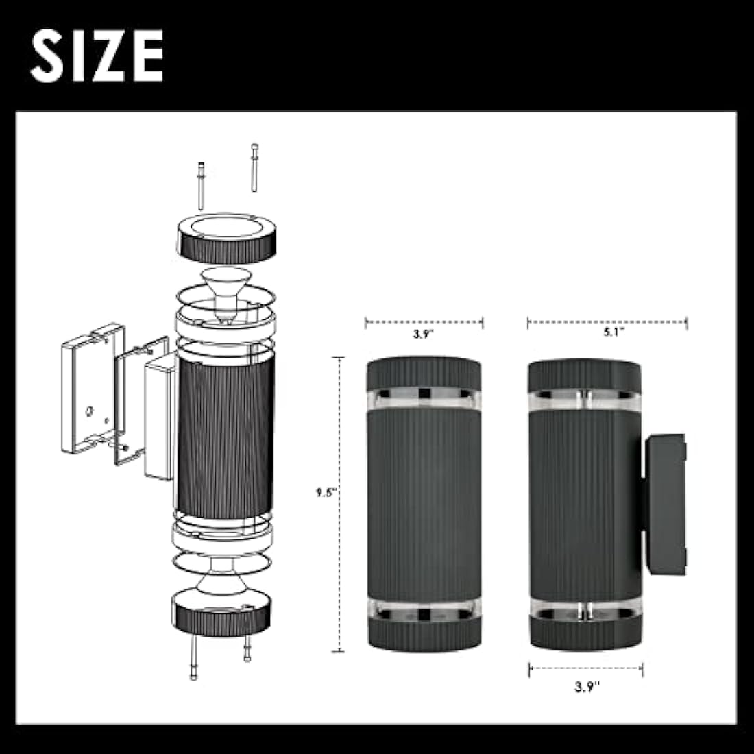 CELAVY Outdoor Wall Lights Up Down, Outside Wall Lights Mains Powered, IP65 Waterproof Porch Light Lamp Modern 3000K Aluminium, Exterior Round LED Front Door Lighting Wall Mounted for House, Grey