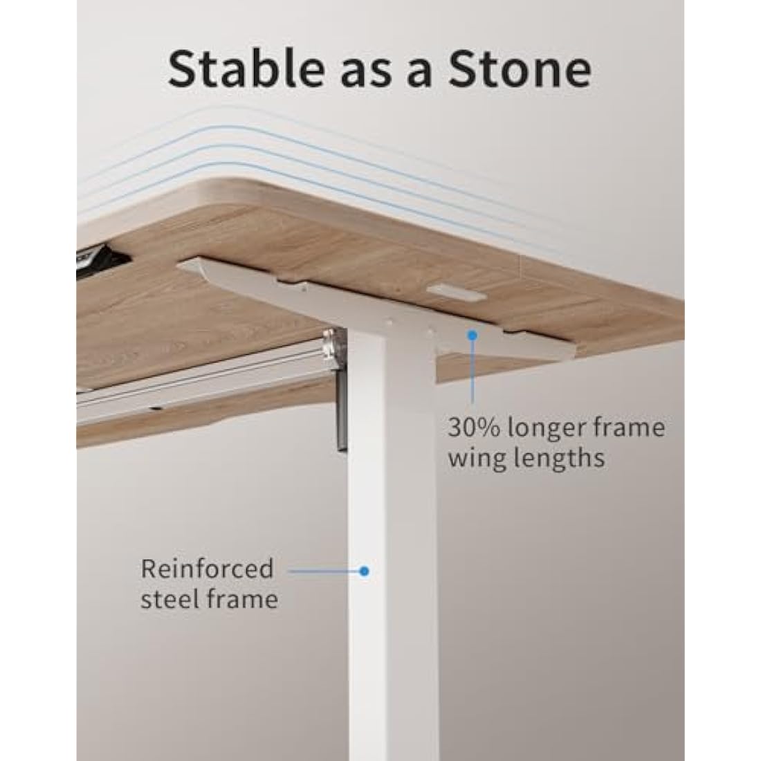 FEZIBO Height Adjustable Electric Standing Desk with digital display controller, 100 * 60cm Stand up Table, Sit Stand Home Office Desk with Splice Board, Maple Top