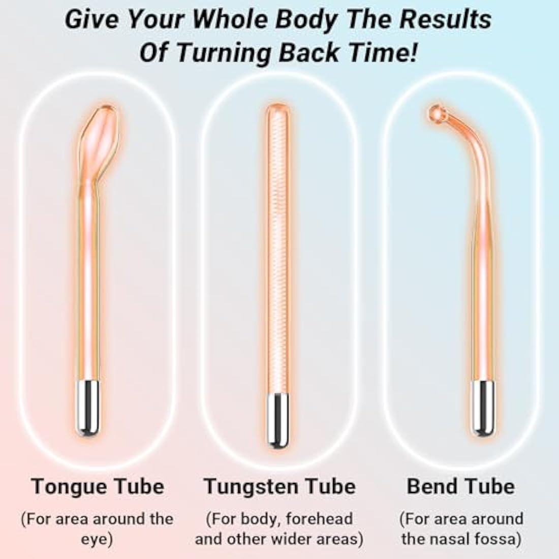 High Frequency Wand - TUMAKOU 6 IN1 Portable Neon High Frequency Facial Skin Tightening Wand Machine - Orange Light Therapy Electrode Face Device for Acne,Wrinkle,Hair - with Different 6 Glass Tubes