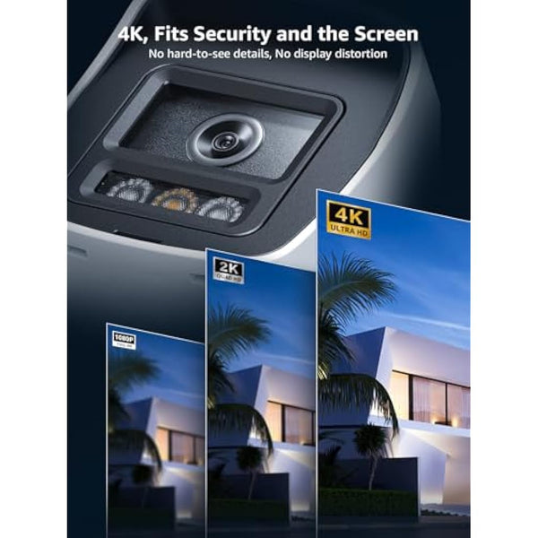 ANNKE C800 4K Wired PoE IP Camera, 8MP Ultra HD PoE Camera, IP67 Outdoor Surveillance Camera with Human/Vehicle Detection, Color Night Vision, Built in Mic