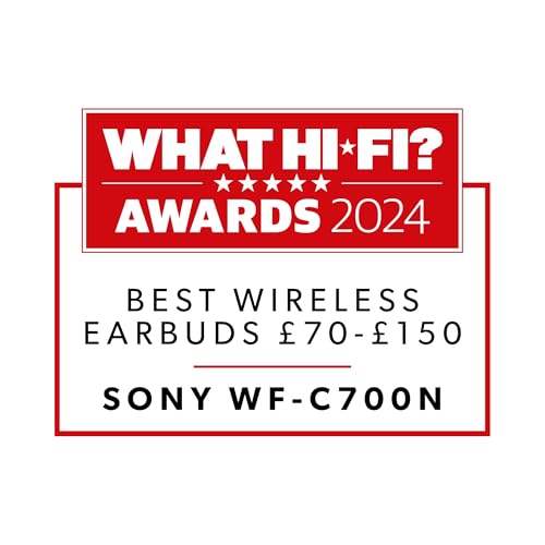 Sony WF-C700N Wireless, Bluetooth, Noise Cancelling Earbuds (Small, Lightweight Earbuds with Multi-Point Connection, IPX4 rating, up to 20 HR battery, Quick Charge, iOS & Android) Black