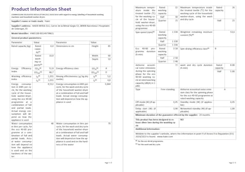 Haier I-Pro Series 7 Plus HWD100-BD14979NU1 Freestanding Washer Dryer, Max. cotton filling capacity 10 kg, 1400 RPM, Direct Motion Motor, Anti-Bacterial Treatment, White, 60x62x85 cm