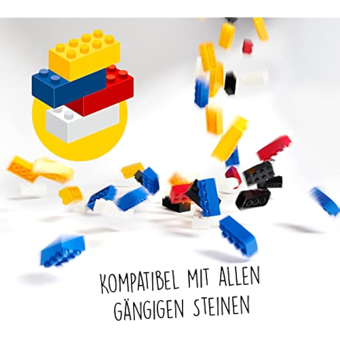 Simba 104114519 Blox 500 Building Blocks in Bucket, for Children from 3 Years, Various Stones, 16 Windows, 4 Doors, with Base Plate, Fully Compatible, Assorted Colours