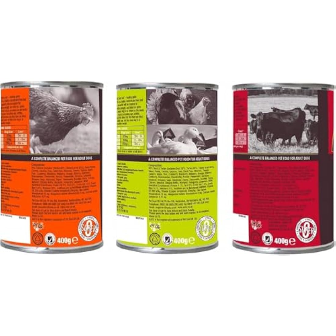 AATU Adult Dog Food Wet Tins - Variety Pack (6x400g) - Grain Free Recipe with No Artificial Ingredients - Good for Low Maintenance Feeding