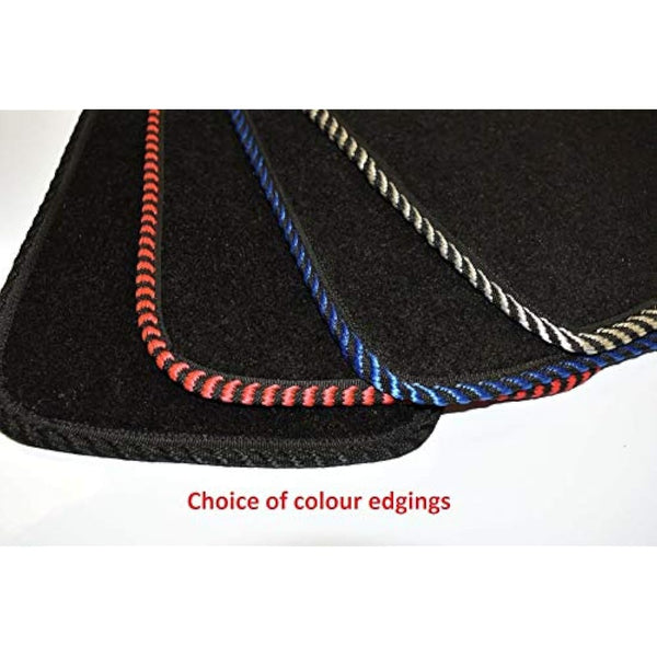 (Silver Edging) Lusso Carpet Floor Mats for Car | Tailored/Compatible to Fit Mini Cooper R56 from 2006 to 2013 | Front & Rear with Heel Pad | 4-Piece Set (Silver Edging)