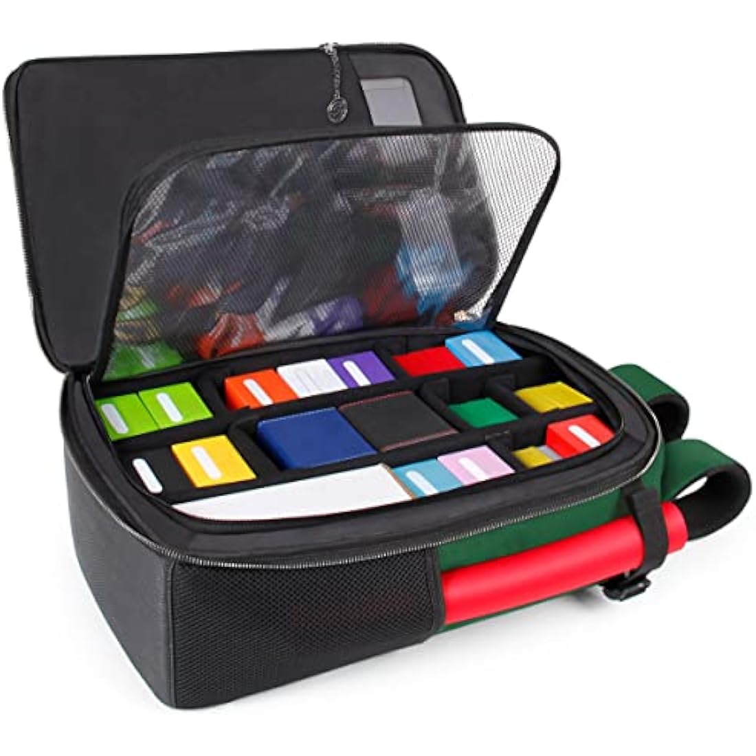 ENHANCE MTG Backpack - Collector's Edition TCG Backpack for Deck Boxes, Sleeved Cards, Playmats, MTG Accessories - Customizable Card Organization with Built-in Defender Screen (Dragon Green)