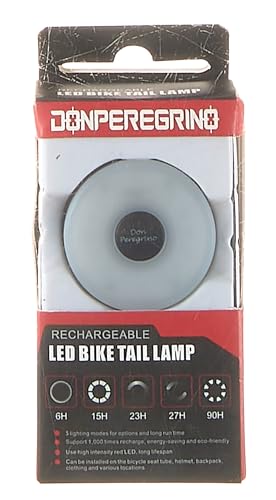 Rear Bike Light 90hrs Autonomy - Compact Size, IP65 Waterproof, USB C Rechargeable, Quick Release Mounts for Saddle & Seatpost, with 5 Steady Flash Modes, DON PEREGRINO M2 Bike Back Light