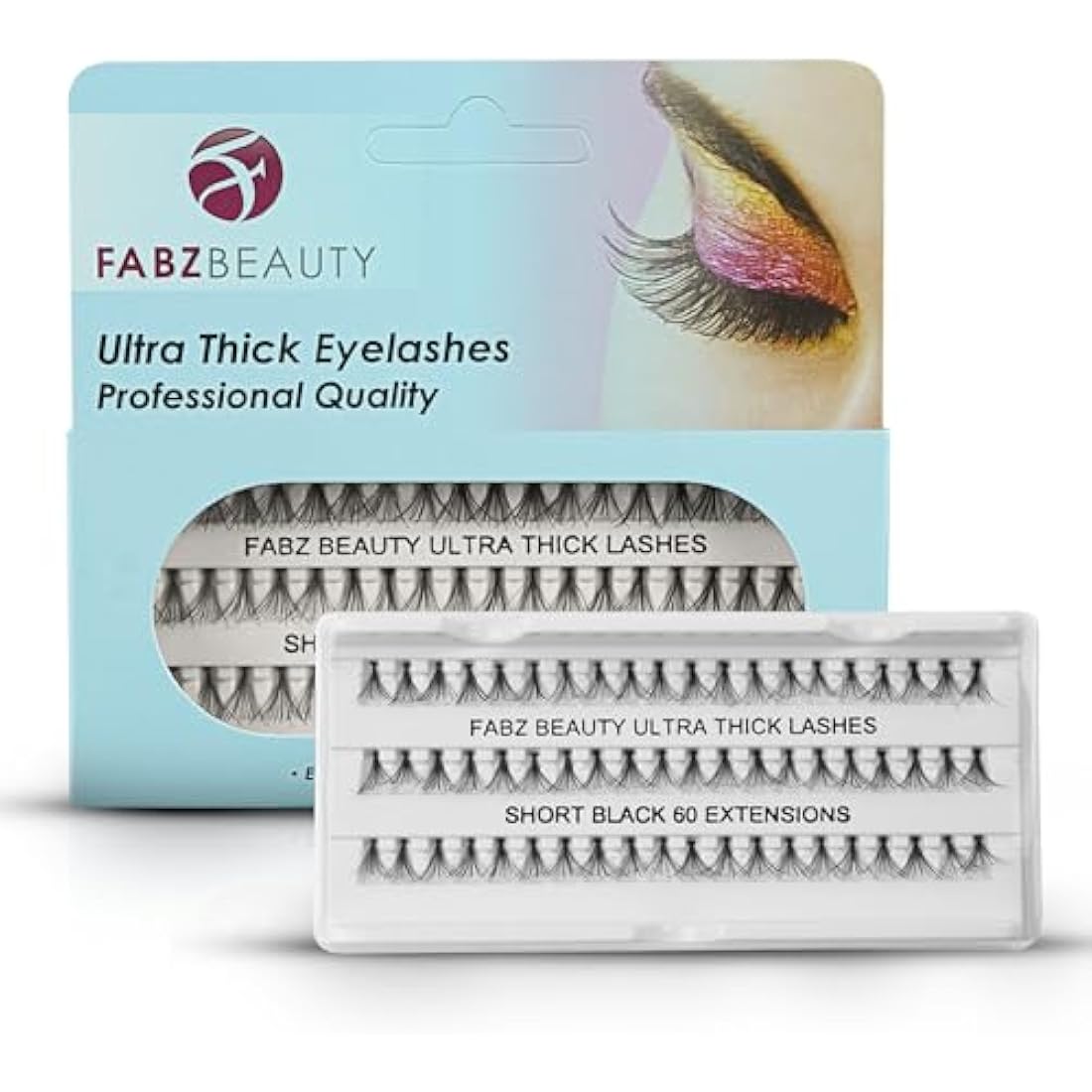 Individual Cluster Eyelashes False Extension | Ultra Thick Knotted Cat Eye Lash Clusters | Lightweight and Waterproof for a Stunning Look (Short 8 mm)