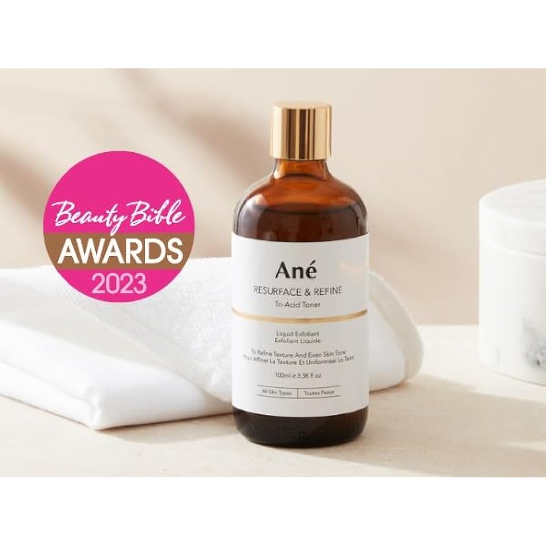 Ané Tranexamic, Aha and Bha Hydrating Acid Toner and Liquid Exfoliant to Clarify, Brighten and Even Skin Tone - 100ml, Vegan.