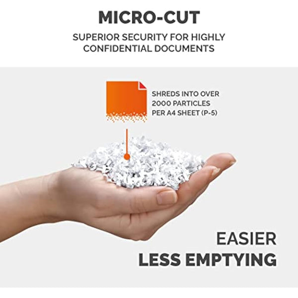 Fellowes Paper Shredder for Home Office Use - 10 Sheet Micro Cut Shredder for Home and Office Use - Deskside Shredder with 19 Litre Pull-Out Bin - Powershred 10M - Superior Security P5 - Black