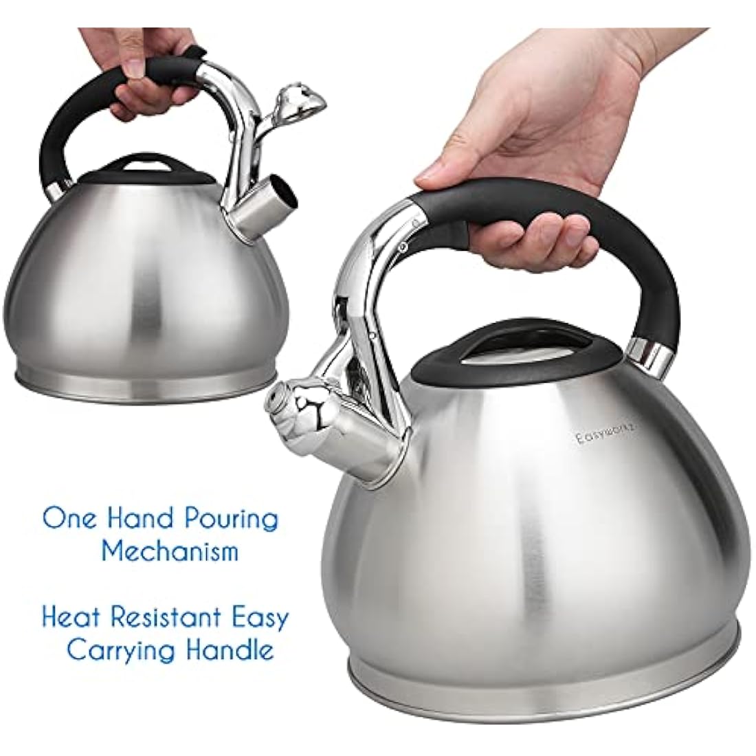 Easyworkz Whistling Stovetop 2.3l Tea Kettle Food Grade Stainless Steel Hot Water Tea Pot with Loud Whistle