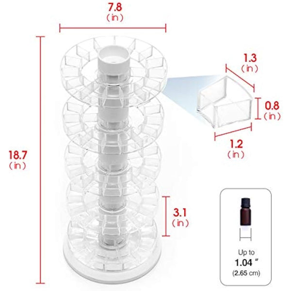J JACKCUBE DESIGN Acrylic Rotating Essential Oil Display Stand Spinning Rack for 75 Bottle Organiser 5 Tier Storage for Paint bottles Spice Make up Nail polish Holder -MK505A (5 Tier)