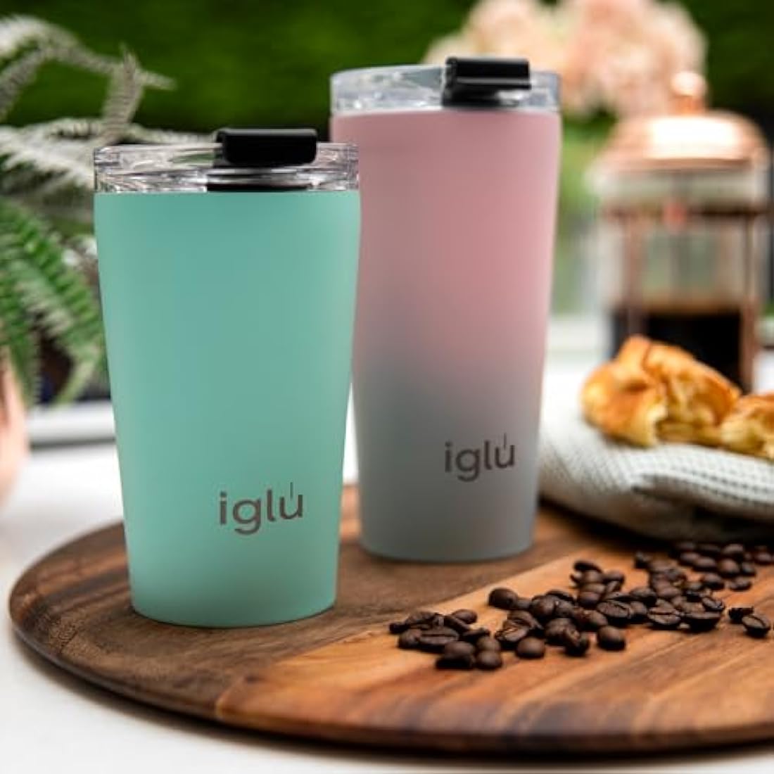 iglu Reusable Coffee Cup | Thermal Insulated Stainless Steel Travel Mug with Screw Lid | Leakproof & Double Walled - Great for Hot & Cold Drinks | Premium Eco-Friendly Gift (Ocean Teal, 16oz)