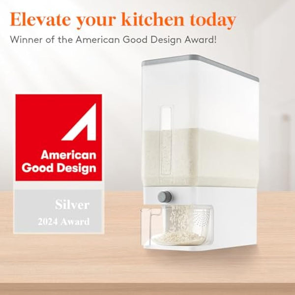 Lifewit Rice Container 25.4 Lb(11.3kg), Rice Dispenser with Visible Barrel, Rice Storage Container, Airtight Moisture Proof Rice Bucket, Grain Soybean for Kitchen Pantry Countertop Organization